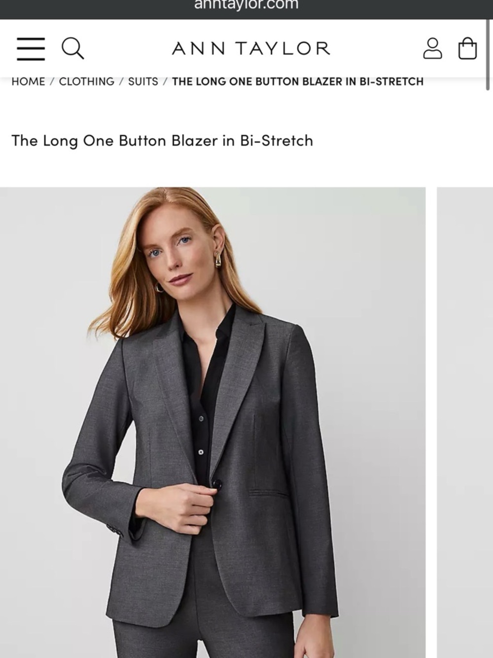 Ann Taylor Bi-Stretch Suit in Dark Grey - Picture 3 of 6
